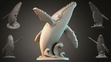 Фигурки животных (Скульптура кита, STKJI_000883) 3D модель для ЧПУ станка