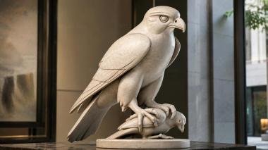 Animal figurines Falcon on prey 3d model