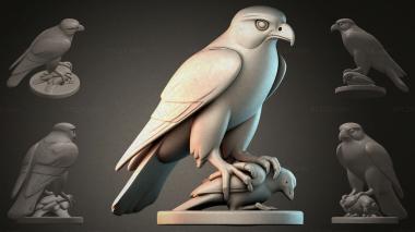 Animal figurines (Falcon on prey, STKJI_000884) 3D models for cnc