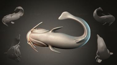 Animal figurines (3D model of catfish, STKJI_000889) 3D models for cnc
