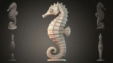 Фигурки животных (Морской конек, STKJI_000893) 3D модель для ЧПУ станка
