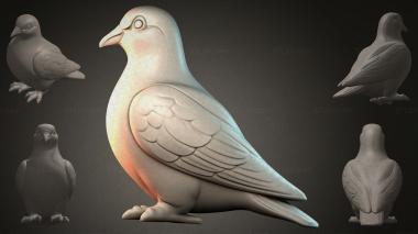 Animal figurines (Dove figurine, STKJI_000896) 3D models for cnc