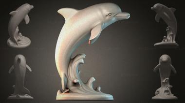 Animal figurines Dolphin on a Wave 3d model