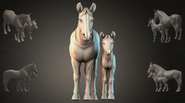 Animal figurines Horse with foal 3d model