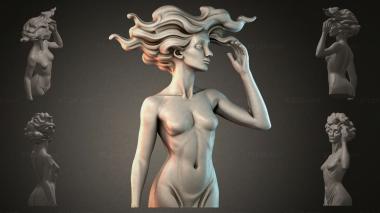 Animal figurines Female bust with hair 3d model