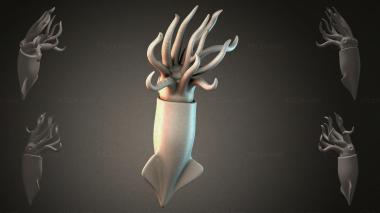 Фигурки животных (Фигурка кальмара, STKJI_000954) 3D модель для ЧПУ станка