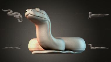Фигурки животных (Фигурка змеи, STKJI_000956) 3D модель для ЧПУ станка