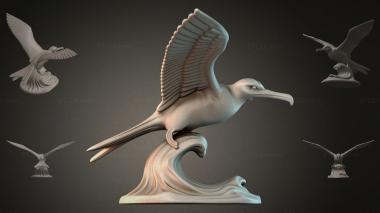 Animal figurines Sculpture of a seagull on a wave 3d model