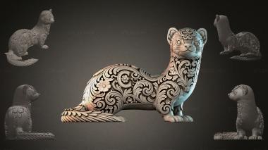 Animal figurines Decorative ferret figurine 3d model
