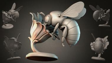 Animal figurines Bee on a flower 3d model