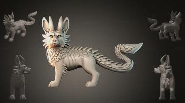 Animal figurines Sculpture of a mythical fox 3d model