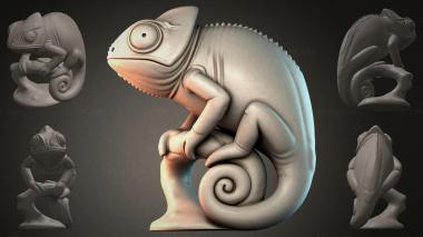 Animal figurines Chameleon figurine 3d model