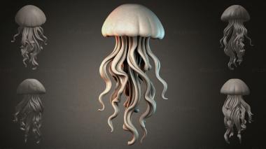 Animal figurines Jellyfish with tentacles 3d model