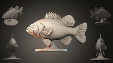 Animal figurines Fish relief on a stand 3d model