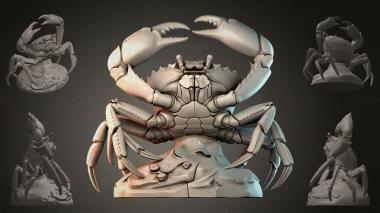 Фигурки животных (Краб с поднятыми клешнями, STKJI_001885) 3D модель для ЧПУ станка