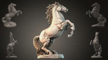 Animal figurines (Rearing Horse, STKJI_002123) 3D models for cnc