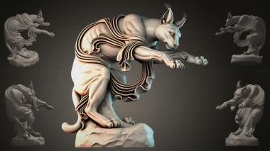 Animal figurines (Mythical Goat-like Demon with Wings - STL sculpture model, STKJI_004507) 3D models for cnc