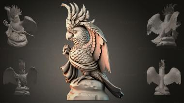 Animal figurines (Cockatoo with Crested STL Model, STKJI_004550) 3D models for cnc