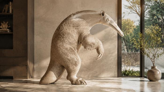 Standing Anteater 3D CNC model 3d STL model