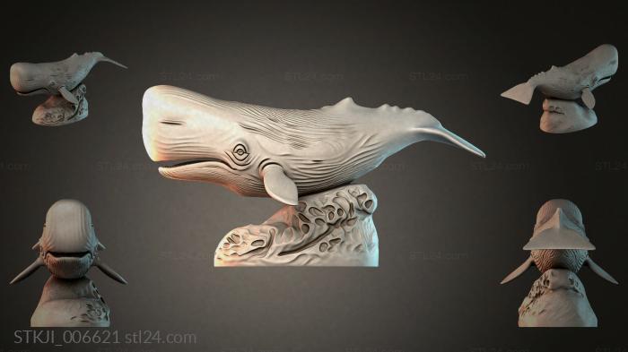 Кит с китенком 3D модель для ЧПУ