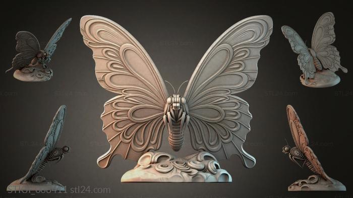 3D Printable Butterfly with Wavy Wings 3d STL model