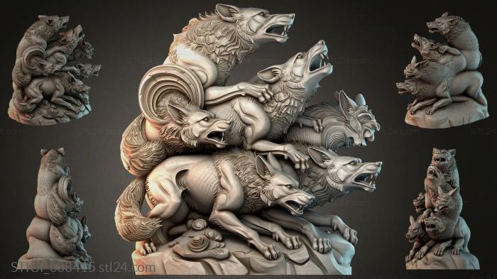 Dragons on a Rock Relief Composition 3d STL model