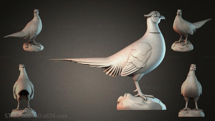 Pheasant with spread wings - 3D model of a bird 3d STL model