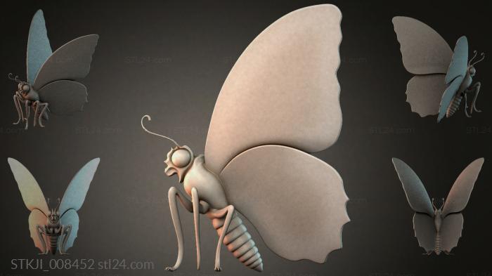 A set of fantastic insects with wings and a human head 3d STL model