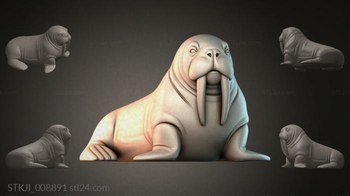 Моржи сидячие массивные 3D модель для ЧПУ