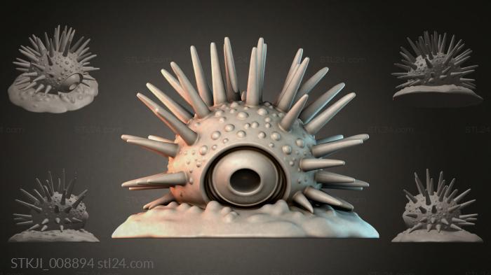 Sea urchin with spines and a hole 3d STL model