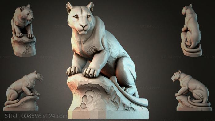 Lioness with cubs on a rock - STL model for CNC 3d STL model