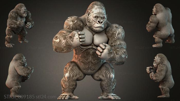 Горилла мускулистая в боевой позе