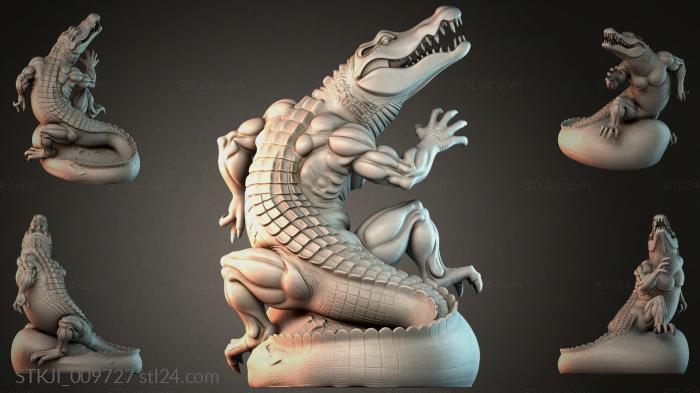 Aggressive crocodile with open mouth 3d STL model