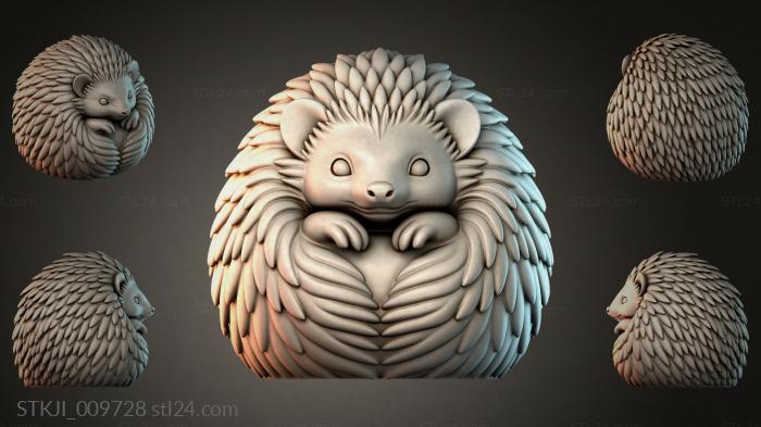 Hedgehog with open arms and detailed spines 3d STL model