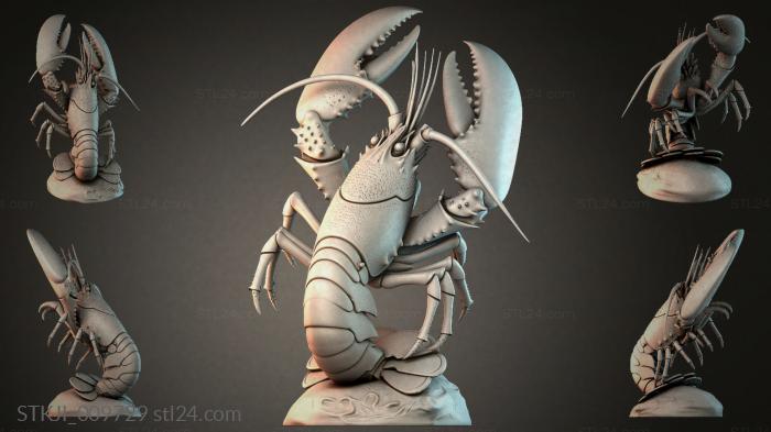 Lobster with raised claws 3d STL model