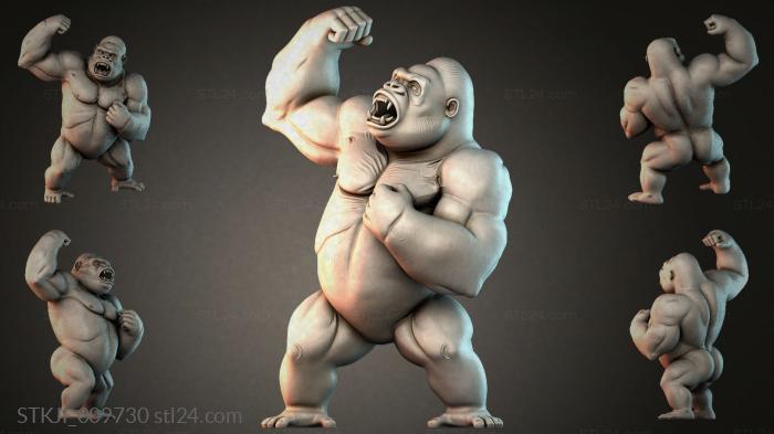 Muscular Gorilla with Arms Raised 3d STL model