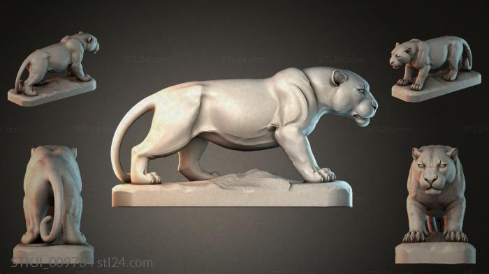 A set of sculptures of lions and bears in full face and profile for CNC carving 3d STL model