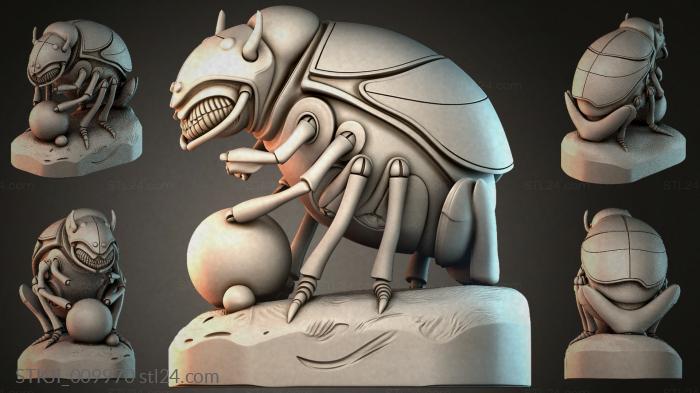 Жук-скарабей с шаром 3D модель для ЧПУ
