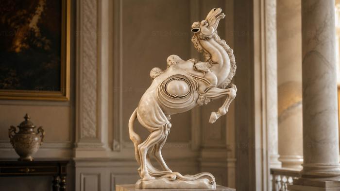 Decorative rearing horse with saddle 3d STL model