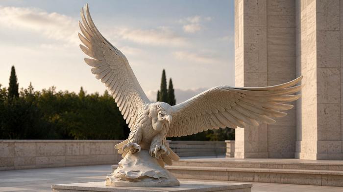 Soaring eagle with outstretched wings 3d STL model