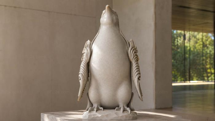 Penguin with decorative wings STL model 3d STL model