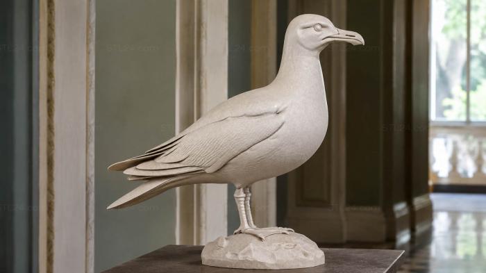 Seagull with spread wings 3D model for CNC 3d STL model