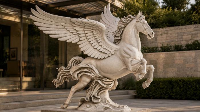 Winged Horse Pegasus in a Jump 3d STL model