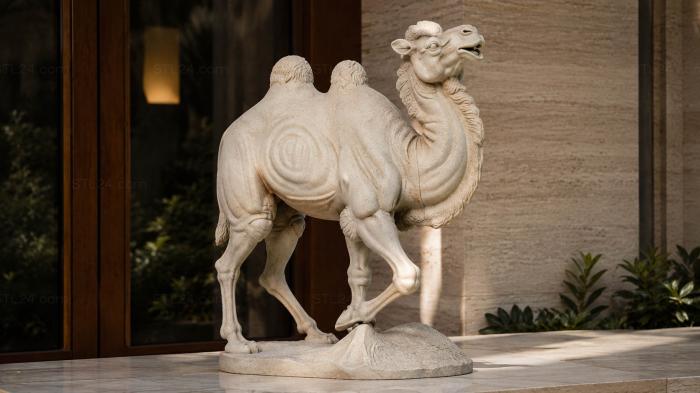 Standing camel with a decorative base 3d STL model