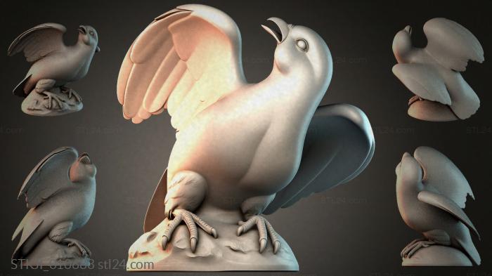 Cockatoo with spread wings 3d STL model