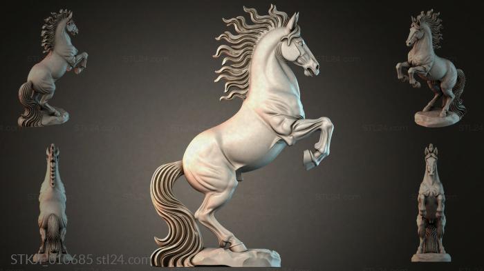 Rearing cutaway horse 3d STL model