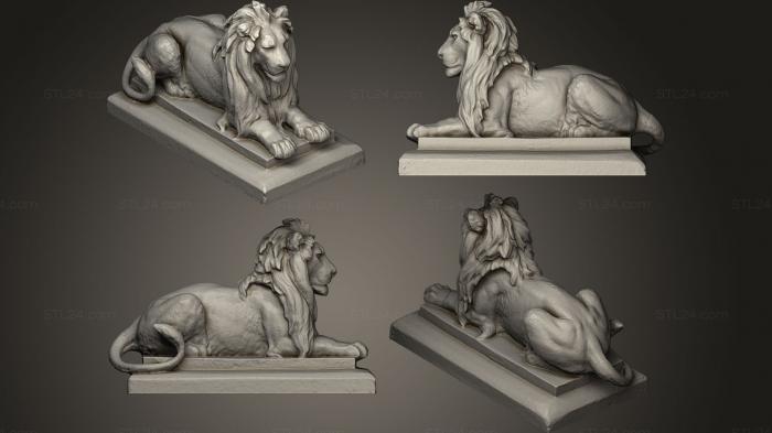 Статуэтки львы тигры сфинксы (Чугунный лев от JJ Ducel в Palacio Vergara, STKL_0004) 3D модель для ЧПУ станка