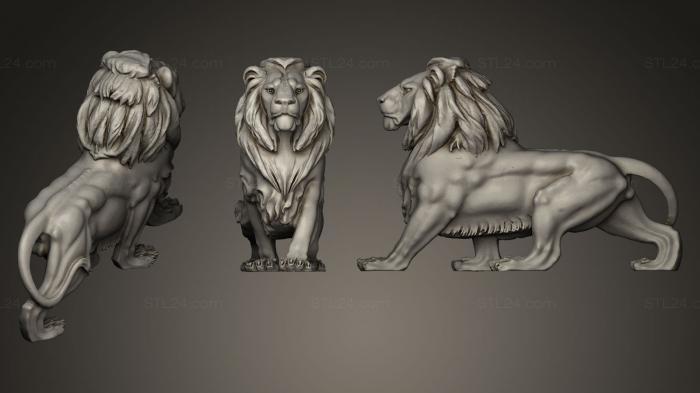 Статуэтки львы тигры сфинксы (Крадущийся лев, STKL_0014) 3D модель для ЧПУ станка