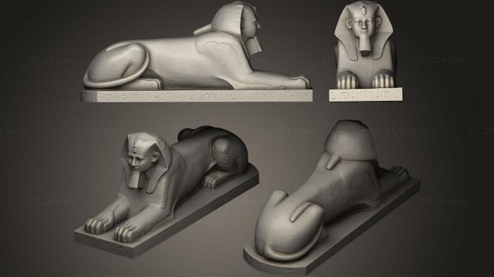 Статуэтки львы тигры сфинксы (Хрустальный дворец-Сфинкс, STKL_0018) 3D модель для ЧПУ станка