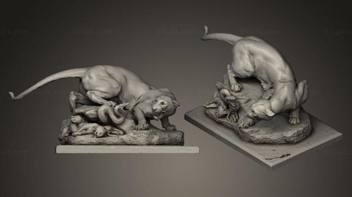 Статуэтки львы тигры сфинксы (Лев в драм театре Жоржа Гарде 1887 Г., STKL_0032) 3D модель для ЧПУ станка